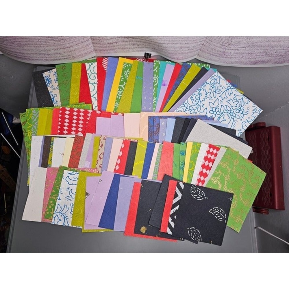 Scrapbooking Lot of Assorted Handmade Papers - Sizes, Colors & Textures